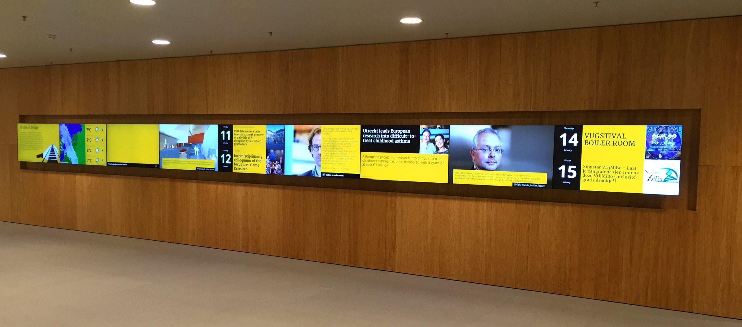 Utrecht University Koningsberger 9x1 video wall